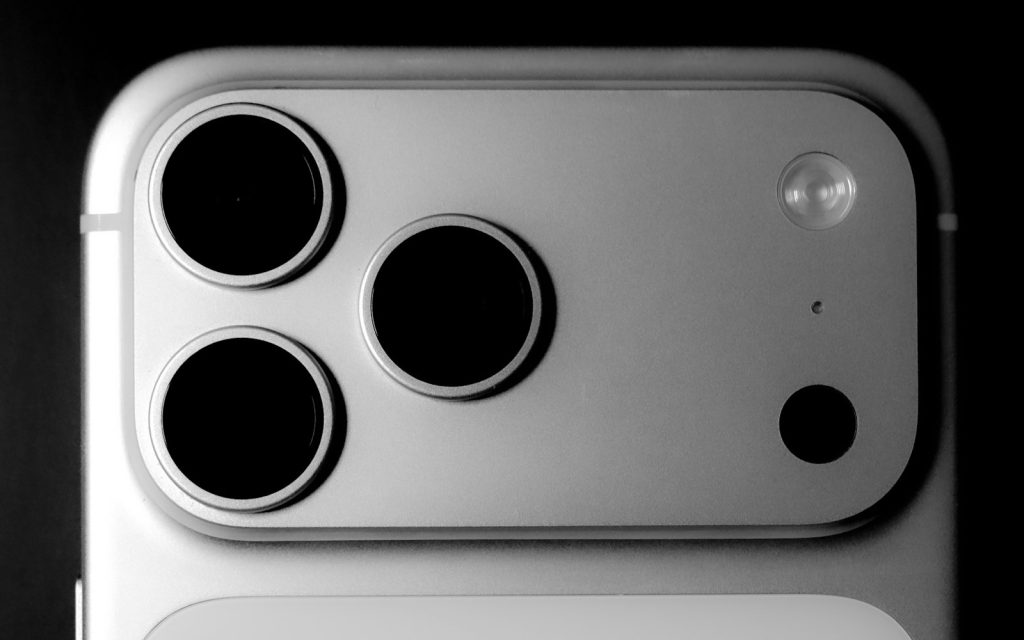 Close-up of a smartphone camera lens array